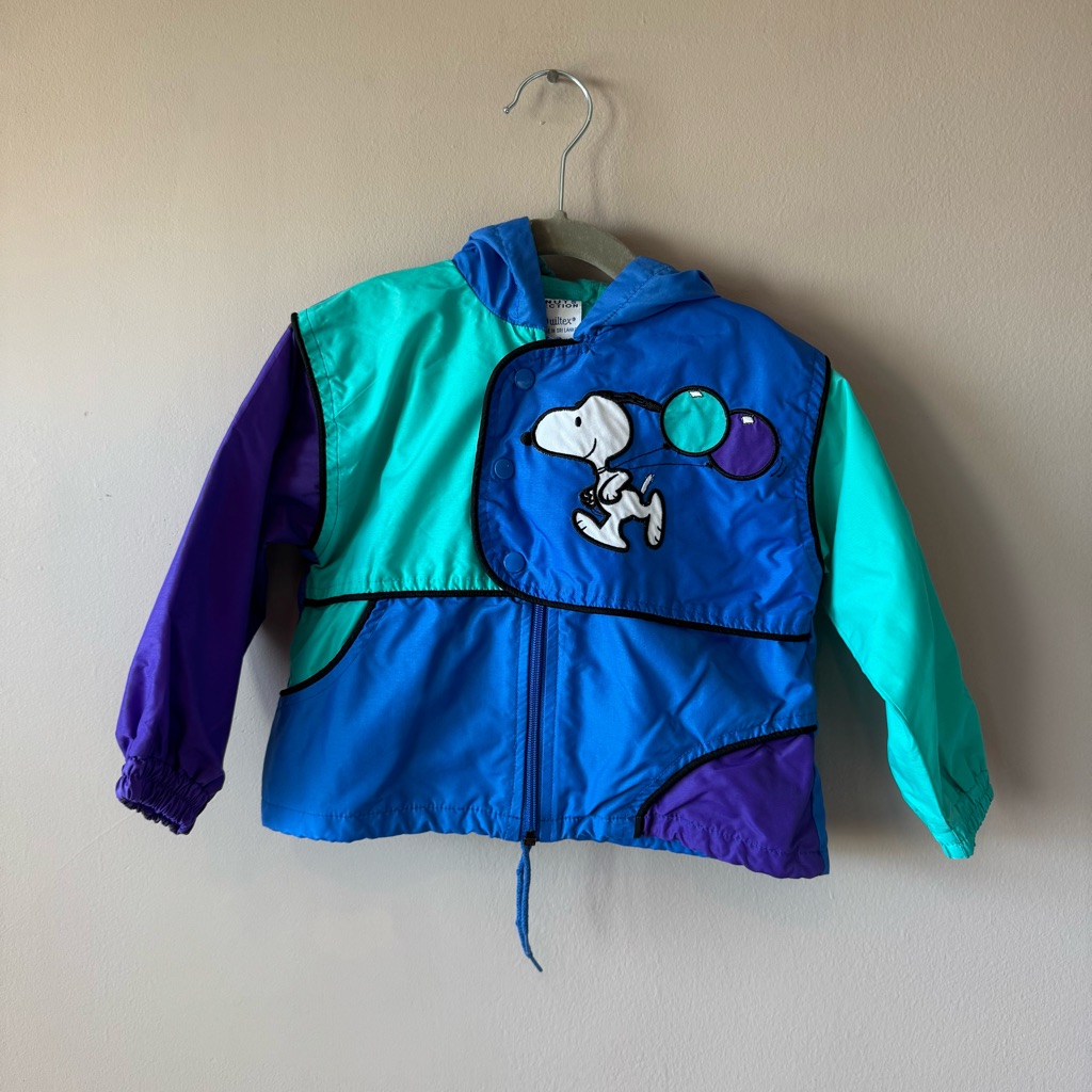 Vintage Rare Peanuts Collection Quiltex Snoopy Colorblock Jacket 18 Months